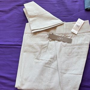 Loft Size 0 ankle length pinstripe pants NWT